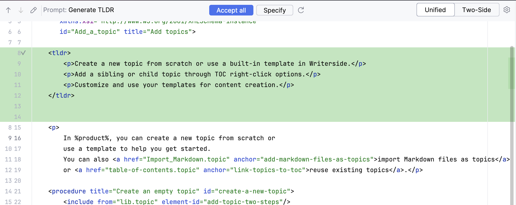 Generate tldr Generate tldr