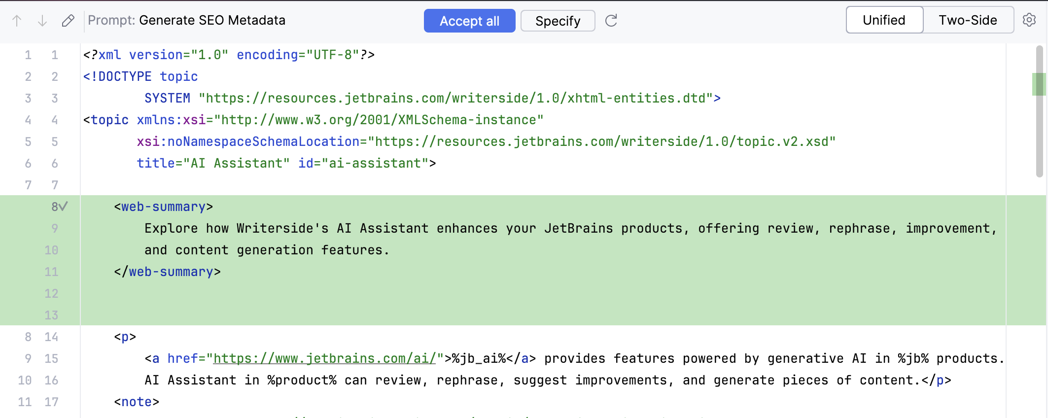 Generate web summary Generate web summary