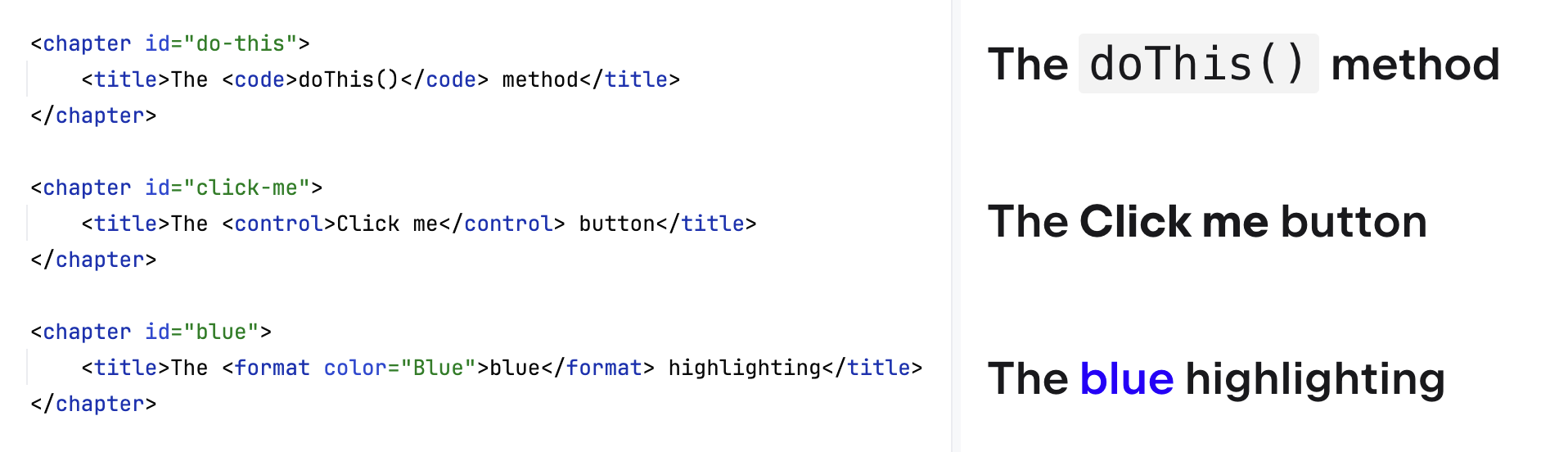 Inline formatting in headings Inline formatting in headings