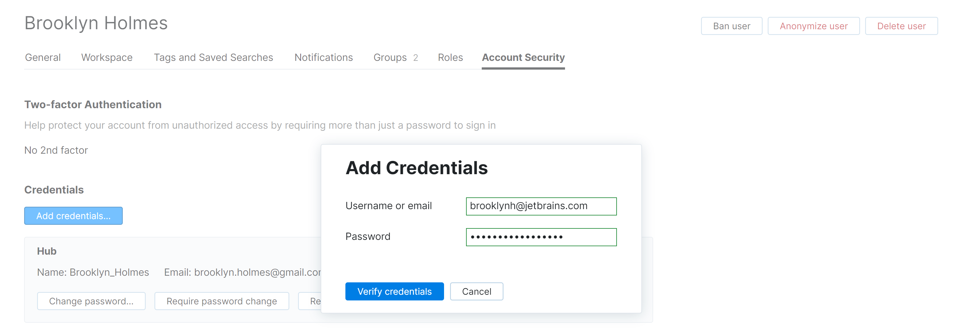 Add credentials admin Add credentials admin