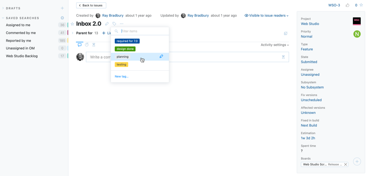 Add a tag to an issue in YouTrack Lite. Add a tag to an issue in YouTrack Lite.