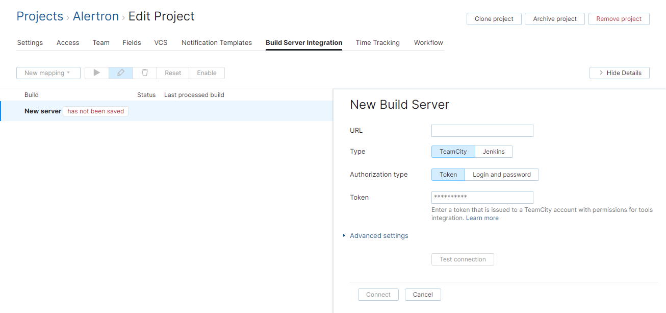 add TeamCity server add TeamCity server