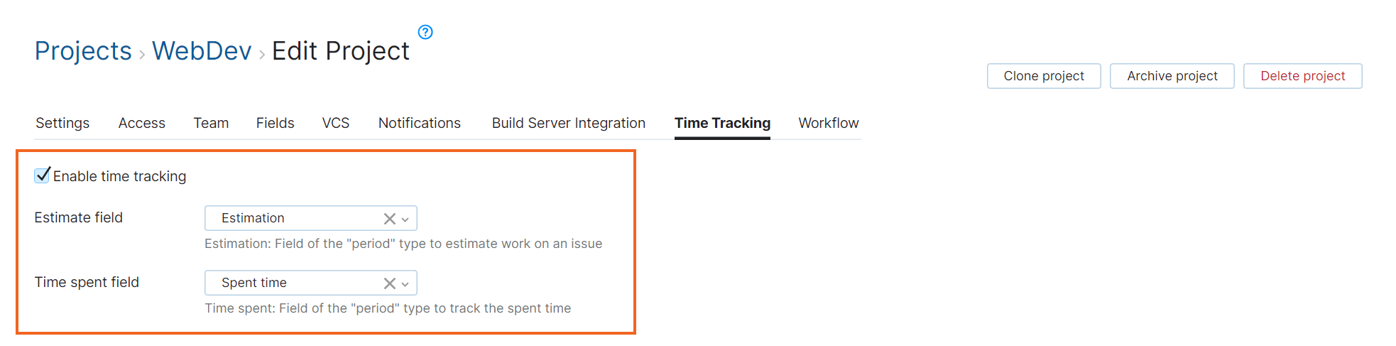 Agile time tracking project settings Agile time tracking project settings