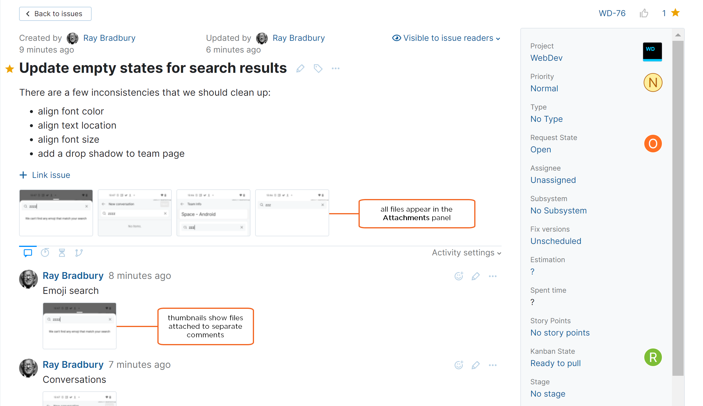 Attach files to comments Attach files to comments