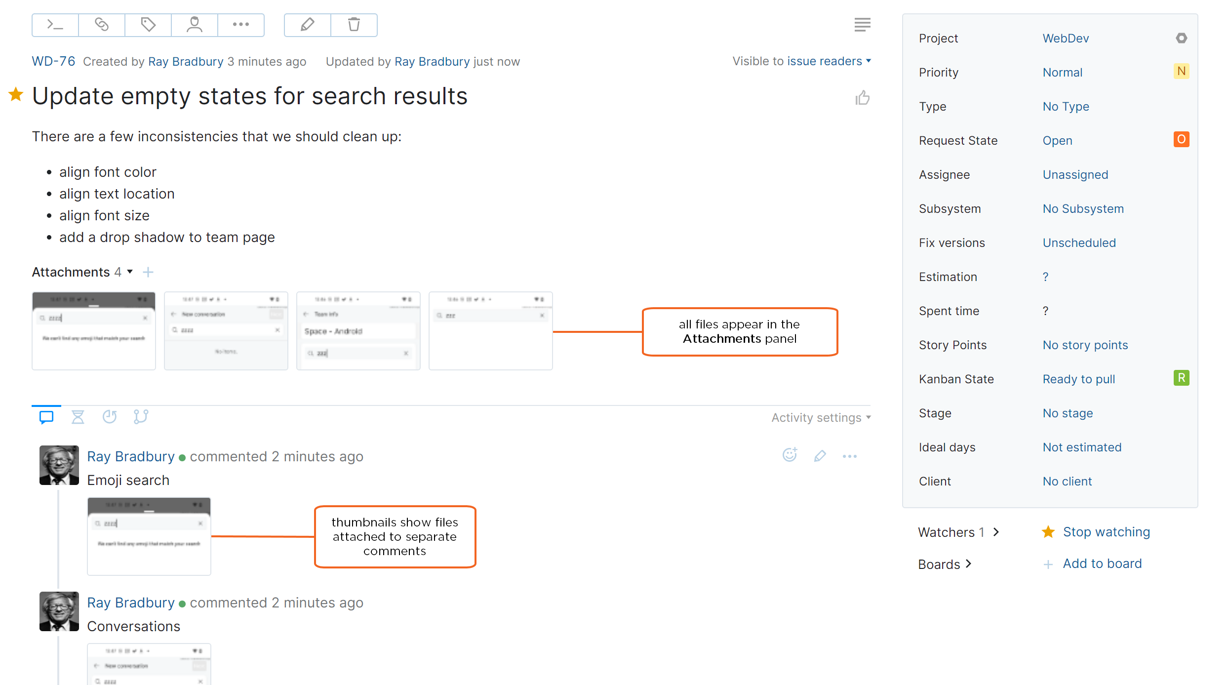 Attach files to comments Attach files to comments