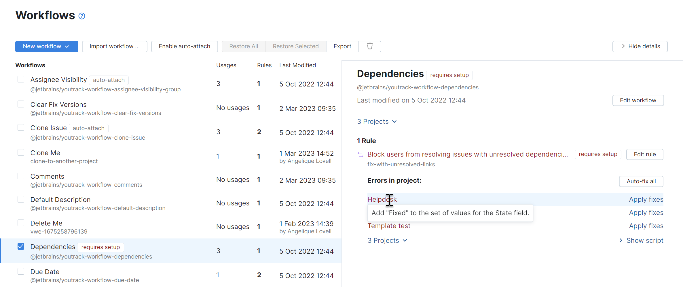 Attach workflows requires setup. Attach workflows requires setup.