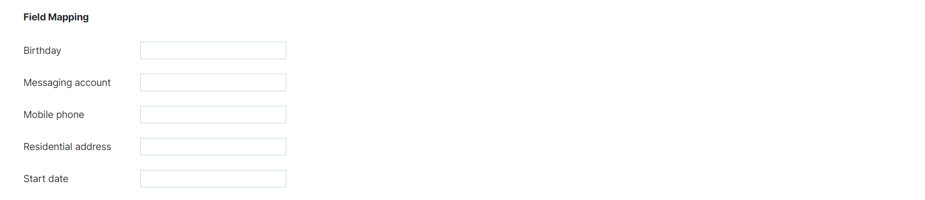Field mapping settings for an Azure AD authentication module Field mapping settings for an Azure AD authentication module