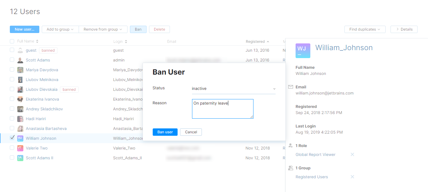 Ban user Ban user
