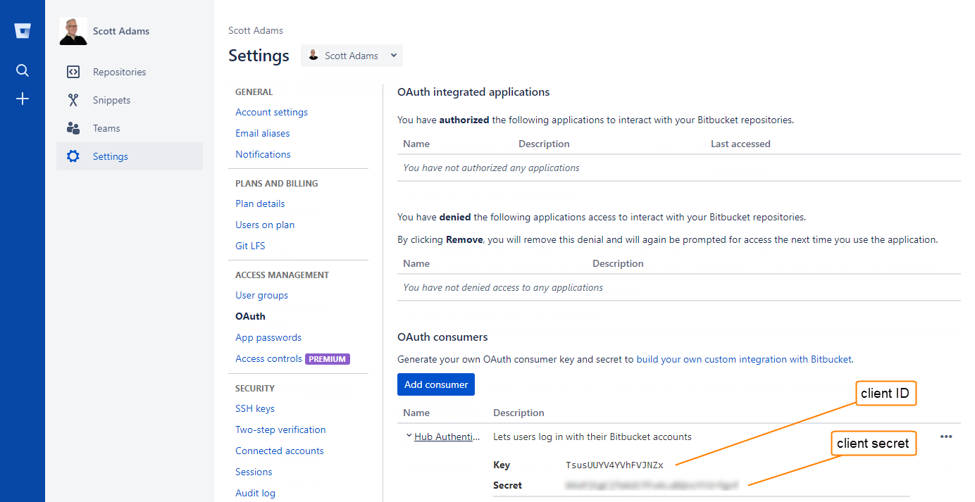 Bitbucket auth registration Bitbucket auth registration