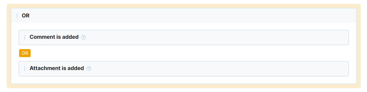 The OR building block in the set of prerequisites for a workflow rule. The OR building block in the set of prerequisites for a workflow rule.