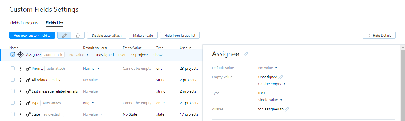 Change field order global Change field order global