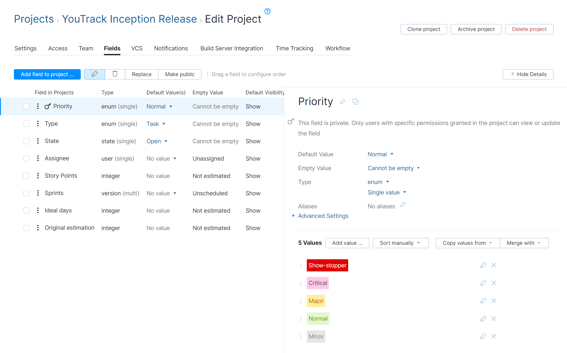 Color scheme priority field Color scheme priority field