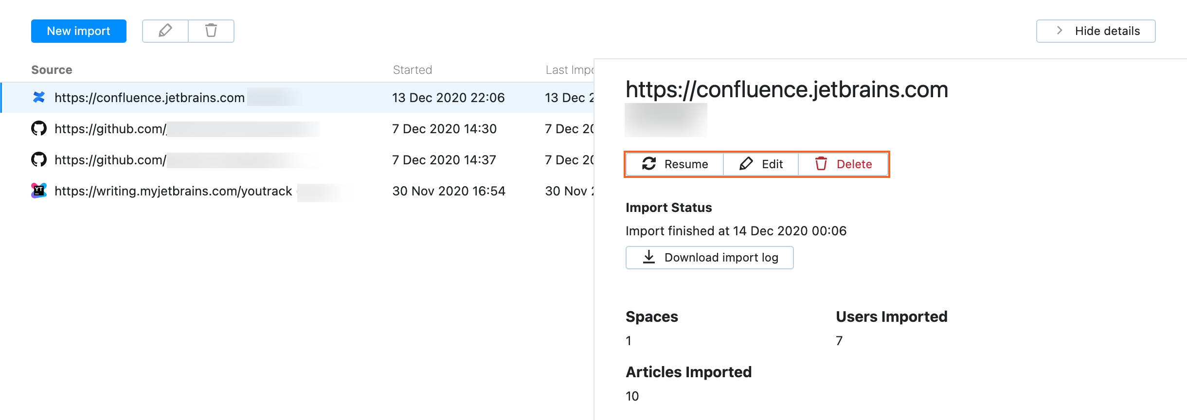 Import Options Import Options