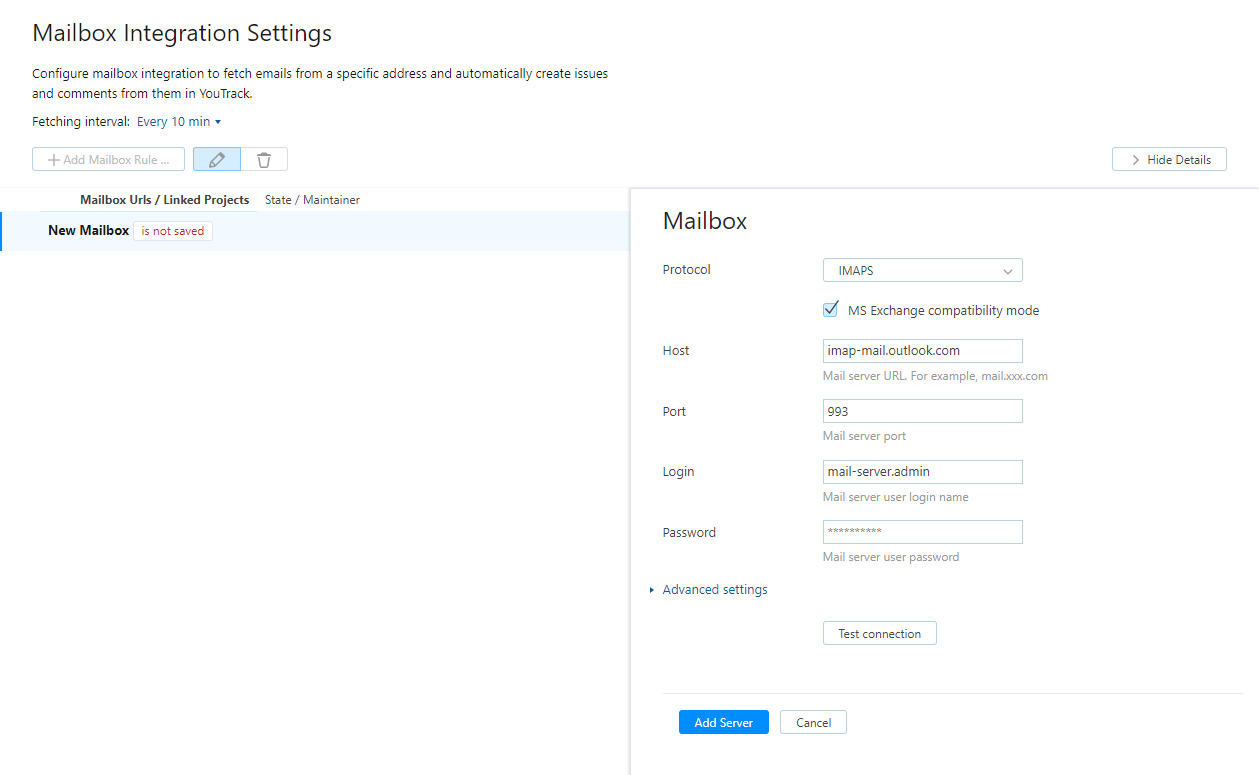 connect to a mail server connect to a mail server