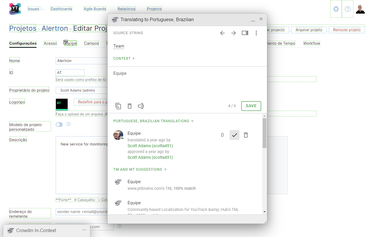 Suggesting a translation in context. Suggesting a translation in context.
