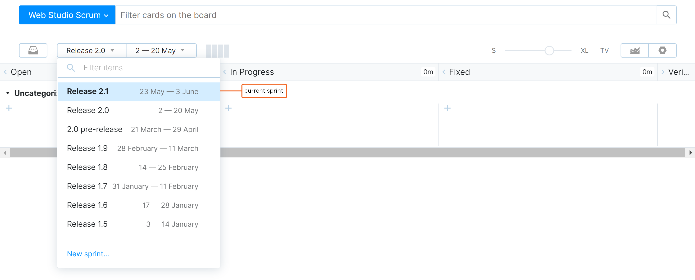 Current sprint Current sprint