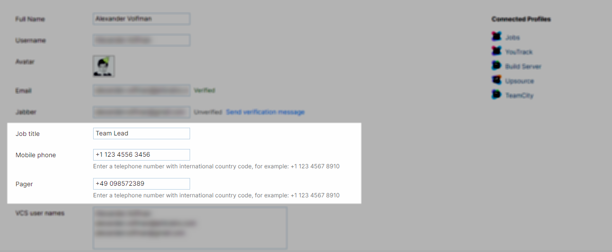 Custom attributes list in a user profile page. Custom attributes list in a user profile page.