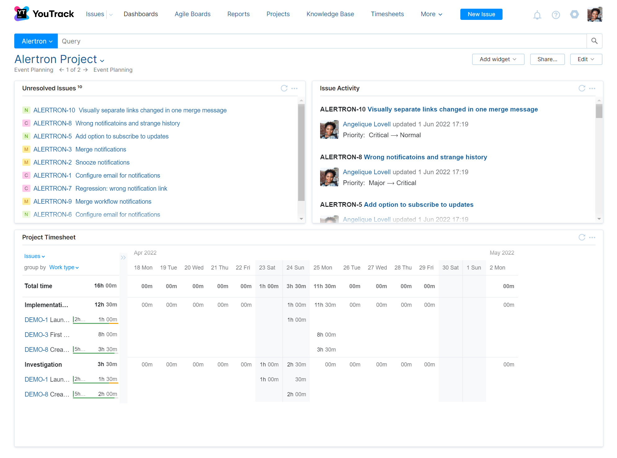 Dashboards Dashboards