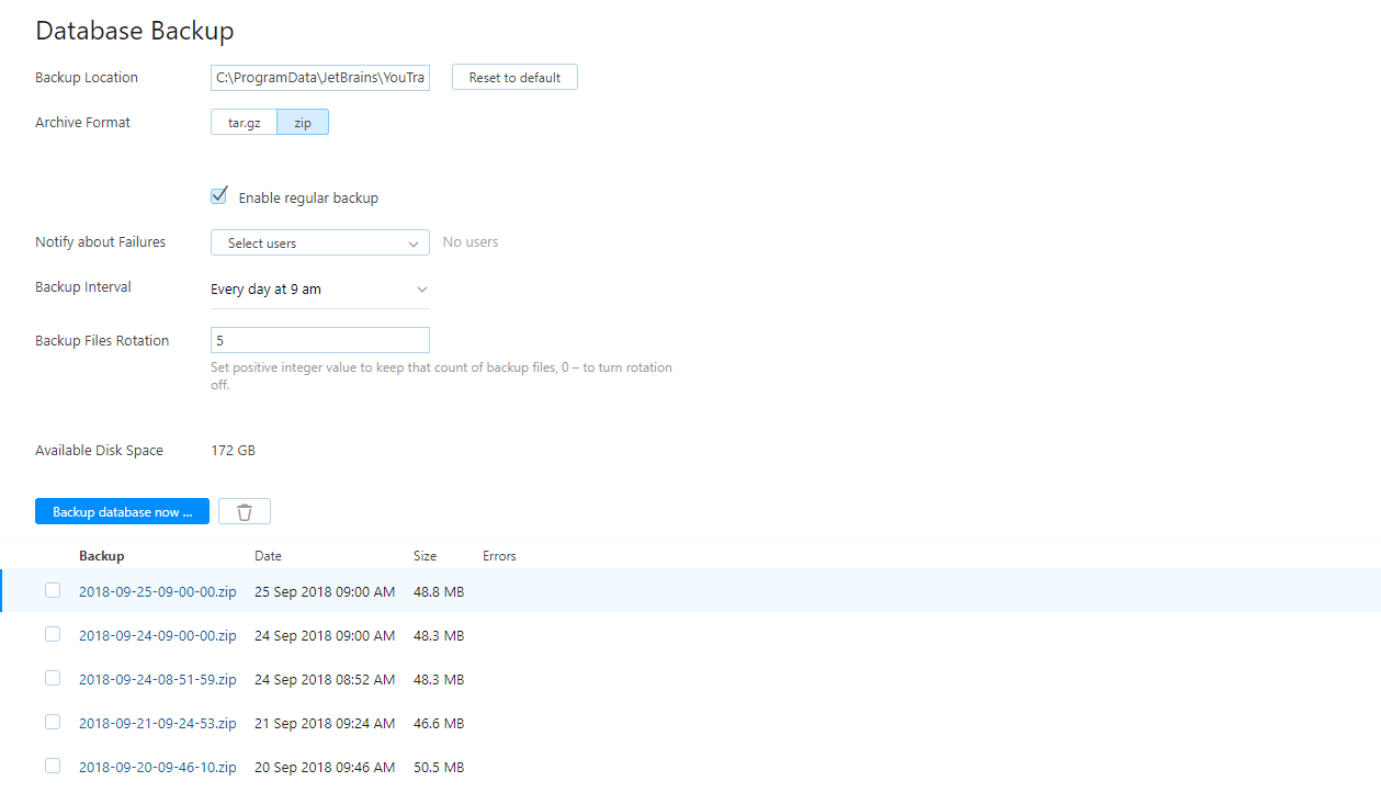 database backup database backup
