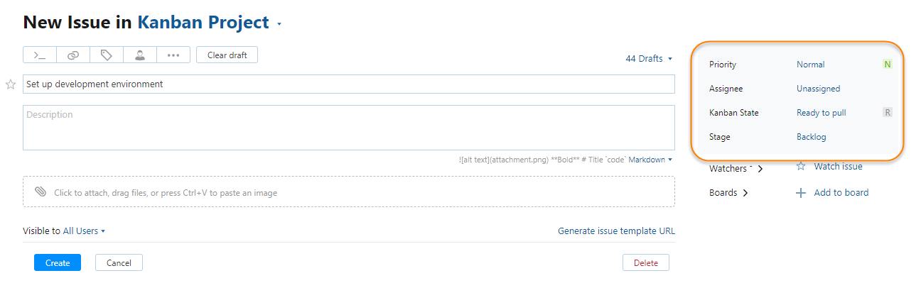 Default fields kanban project Default fields kanban project