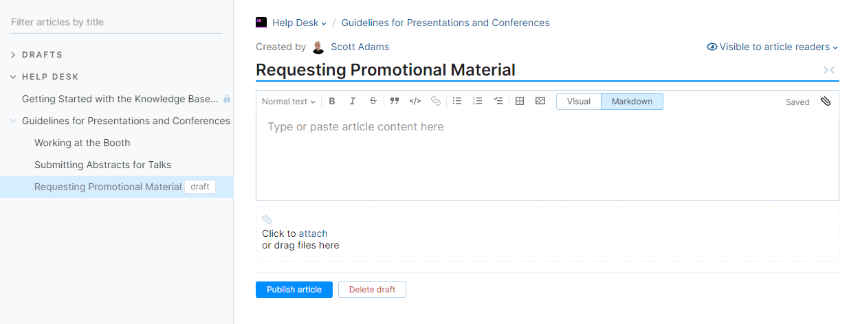Edit an article draft. Edit an article draft.