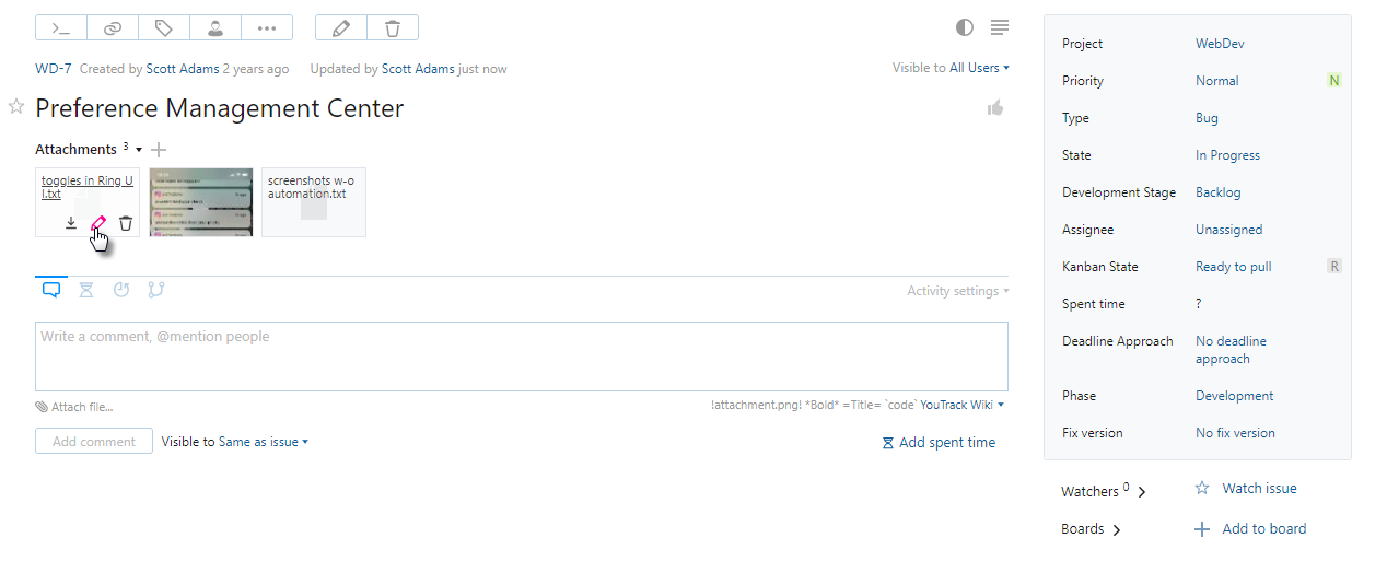 Edit attachment Edit attachment