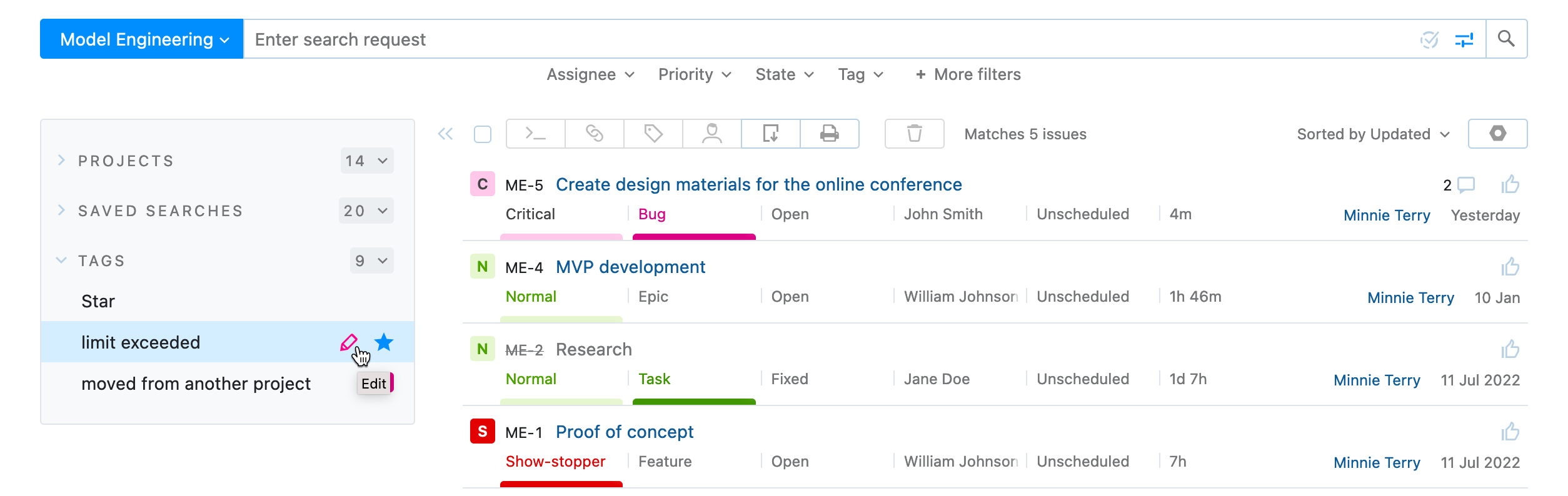 Edit tag option in the sidebar on the Issues list. Edit tag option in the sidebar on the Issues list.
