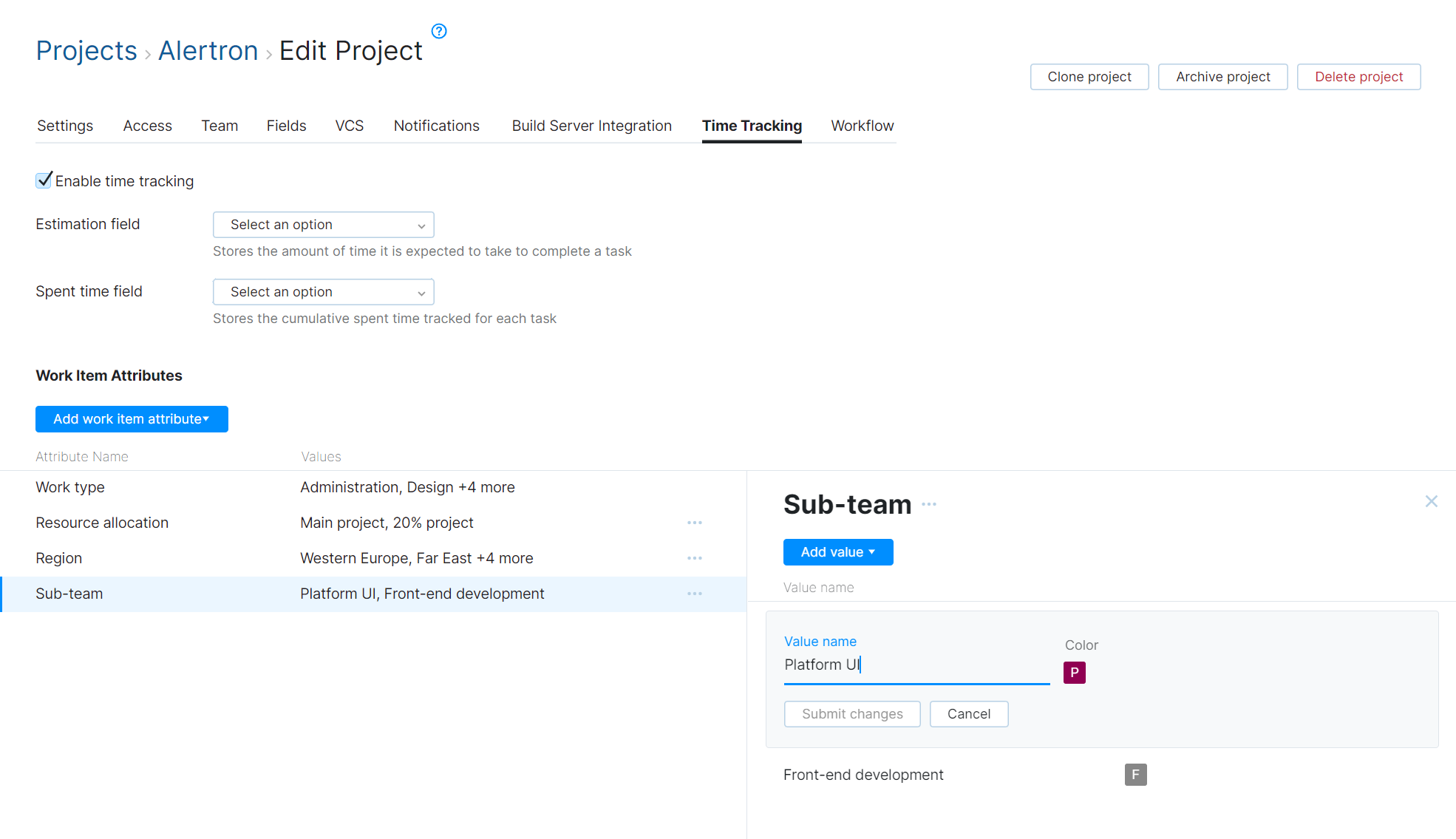 Options for updating a work item attribute in a project. Options for updating a work item attribute in a project.