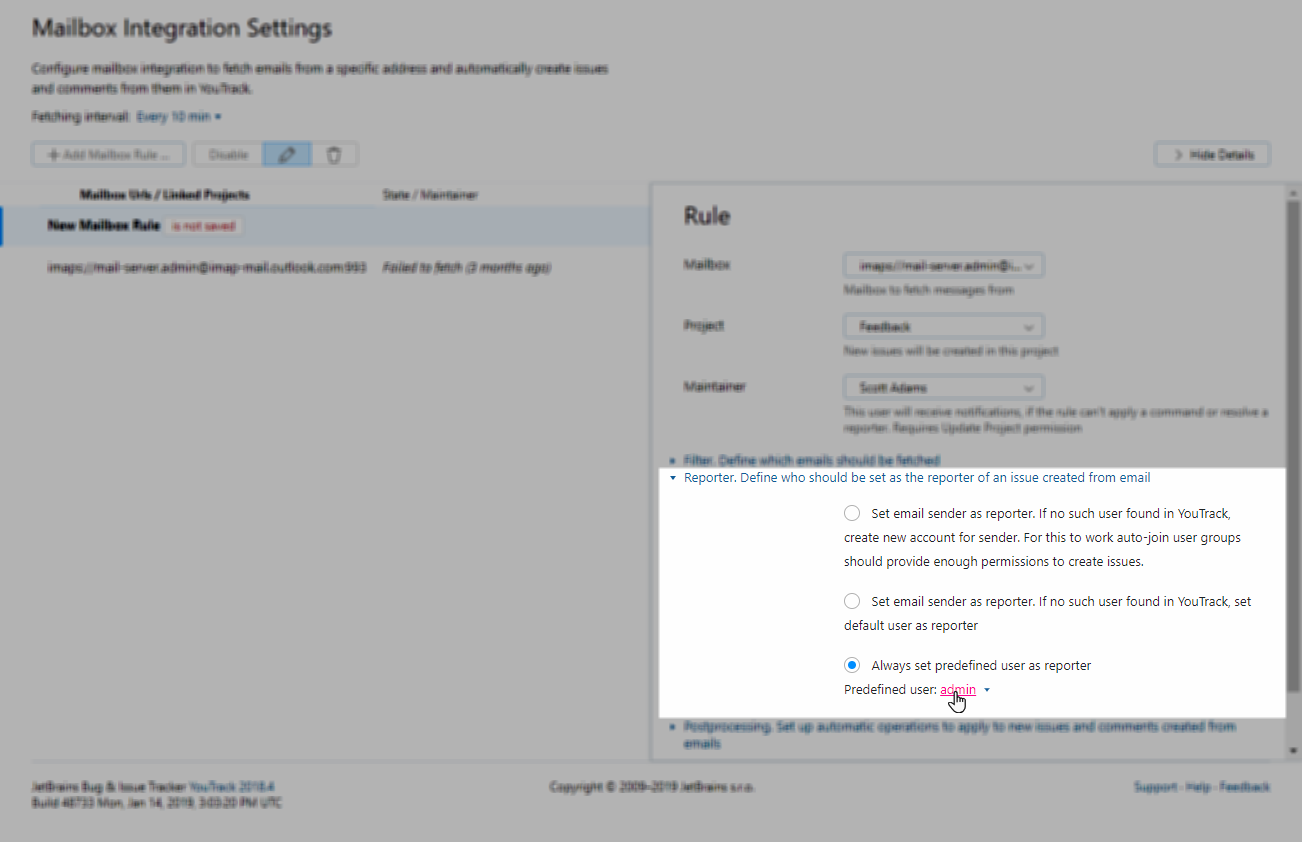 feedback mailbox rule reporter feedback mailbox rule reporter