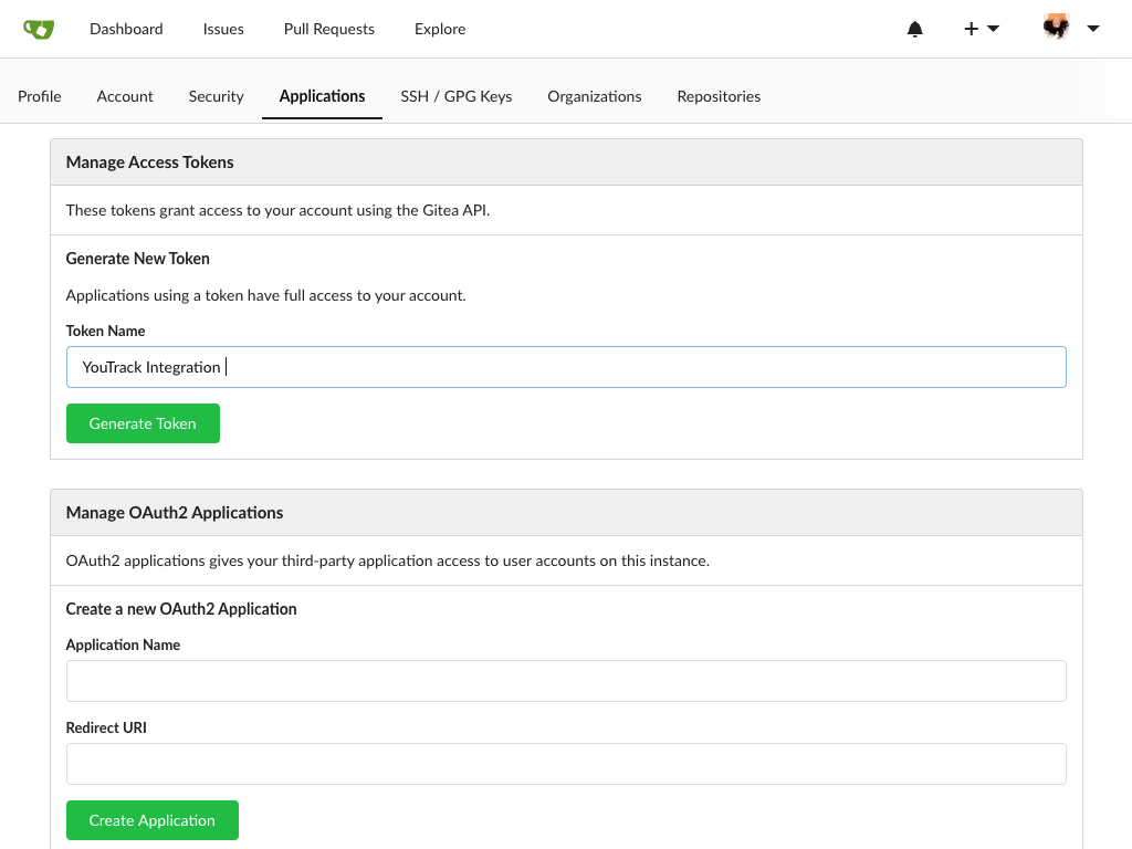 Enter a name for the new token Enter a name for the new token