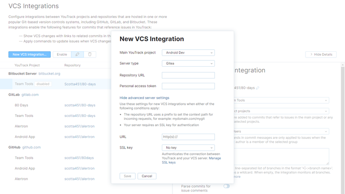 New VCS Integration Dialog New VCS Integration Dialog