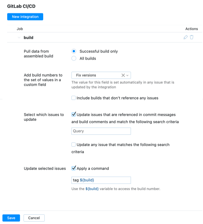 Integration settings Integration settings