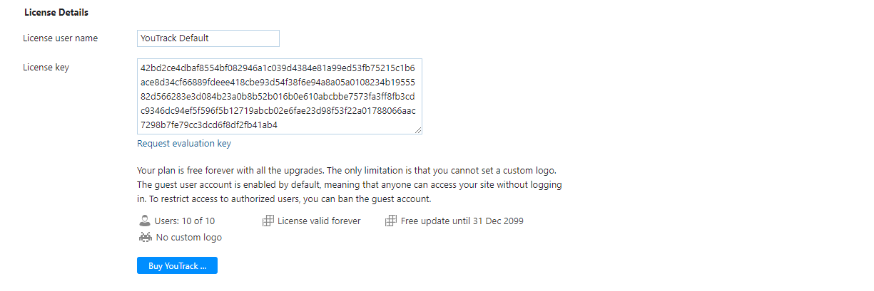 license details in global settings license details in global settings