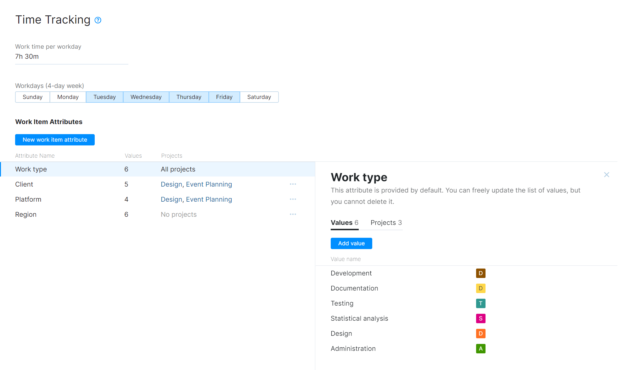 Global time tracking settings Global time tracking settings