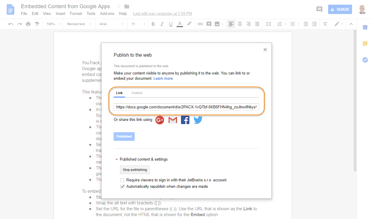 Google publish to web Google publish to web
