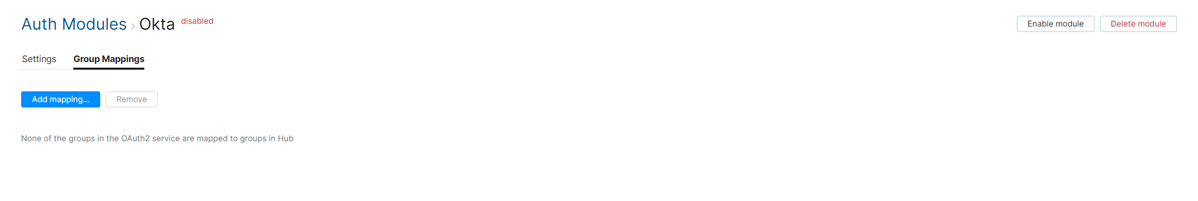 Group mappings for Okta accounts. Group mappings for Okta accounts.