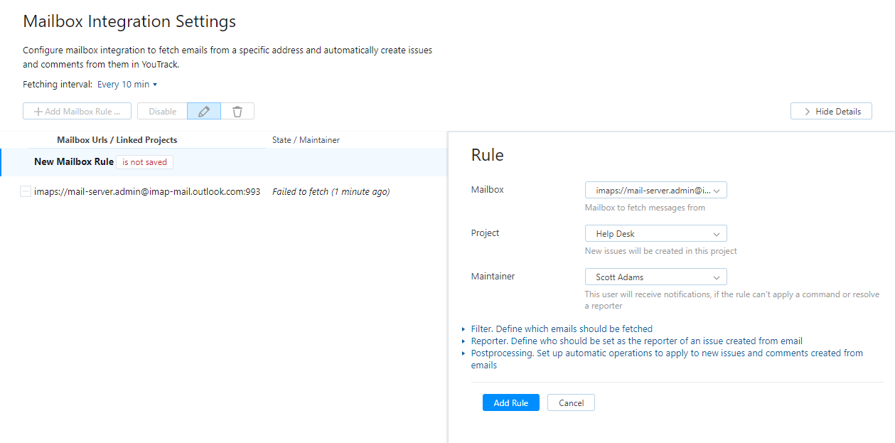new mailbox rule for help desk new mailbox rule for help desk