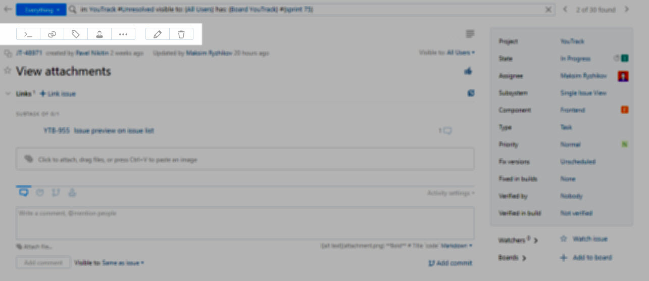 Issue toolbar single issue view jpg Issue toolbar single issue view jpg