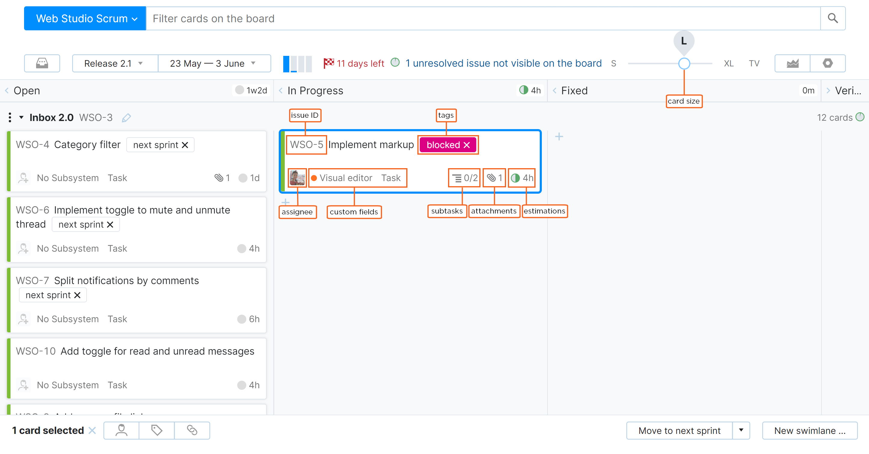 Issues as cards Issues as cards