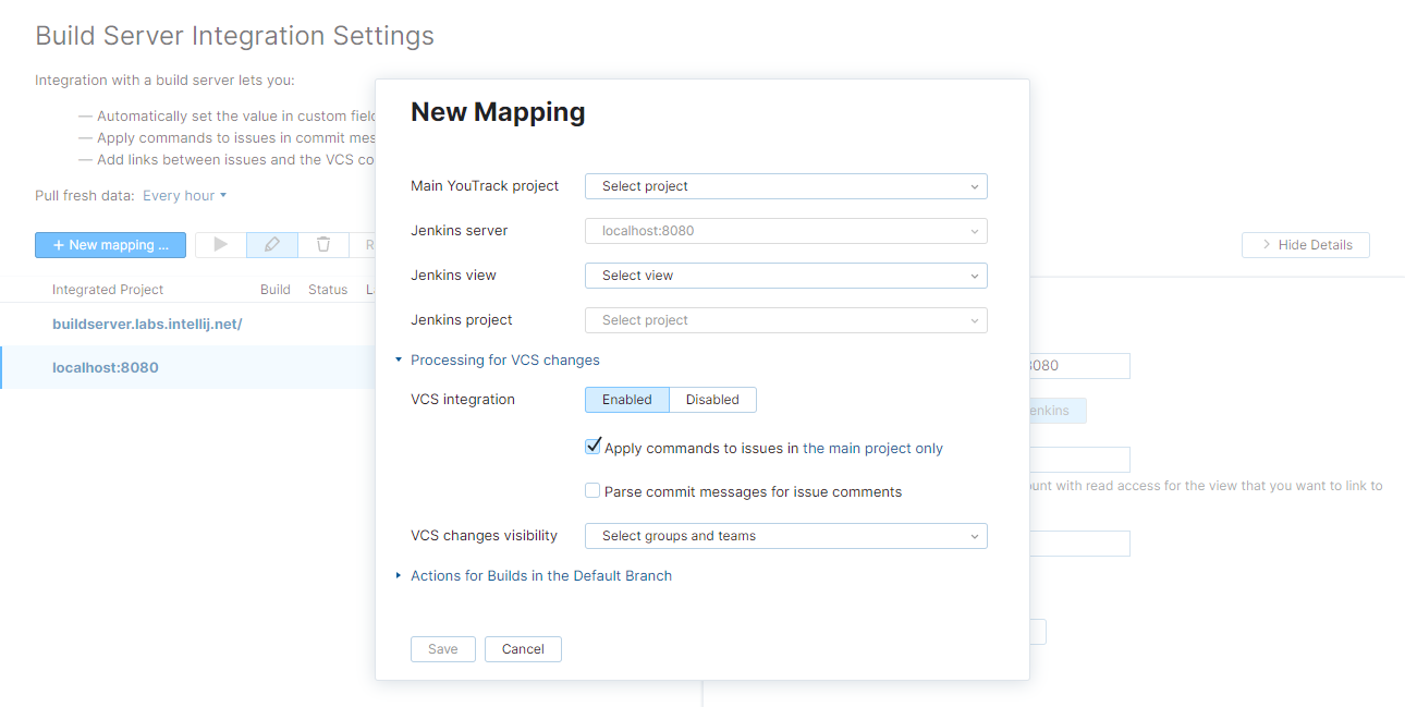 Jenkins mapping options Jenkins mapping options