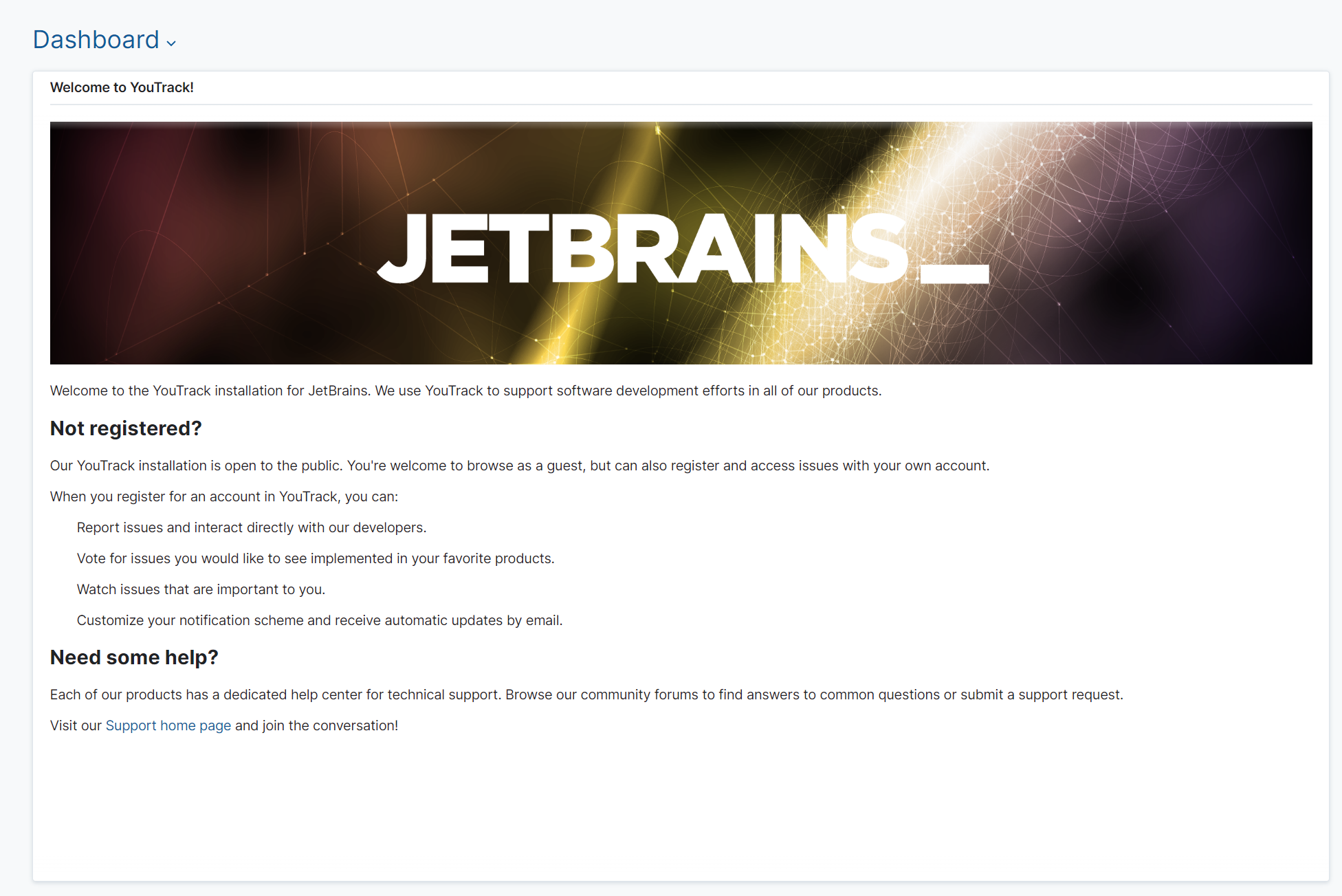 JetBrains guest dashboard JetBrains guest dashboard