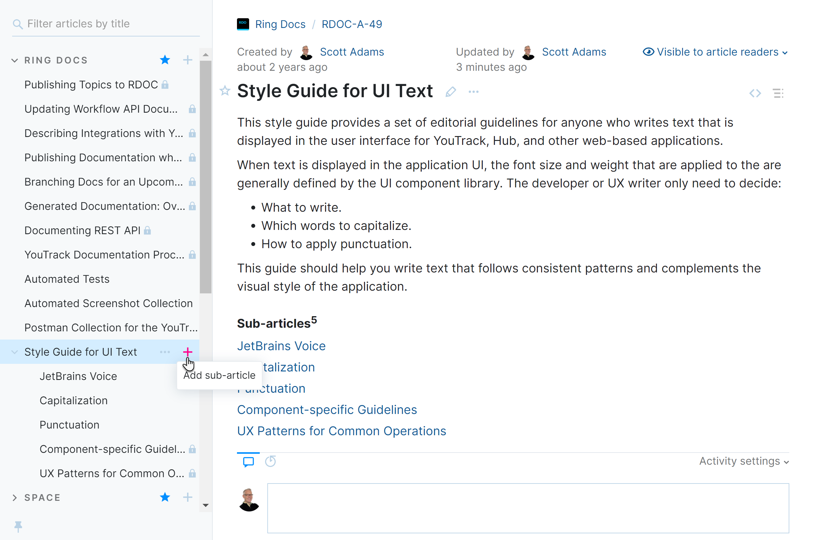 Adding a sub-article from the table of contents. Adding a sub-article from the table of contents.