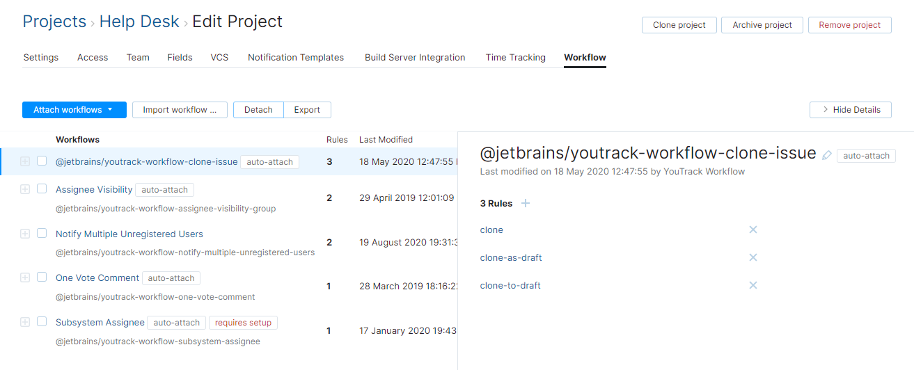 Project where only JavaScript workflows remain attached. Project where only JavaScript workflows remain attached.