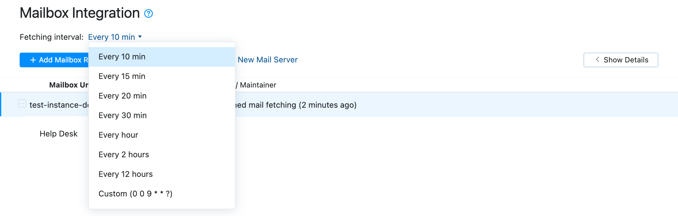 Fetching interval Fetching interval