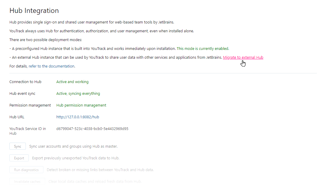 External hub migration link External hub migration link