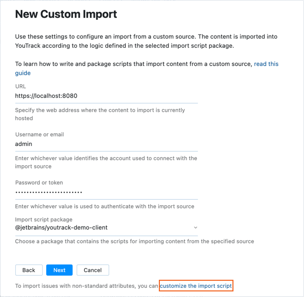 Select demo client Select demo client