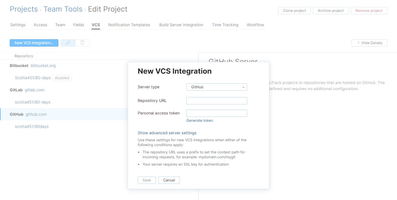 new GitHub VCS integration new GitHub VCS integration