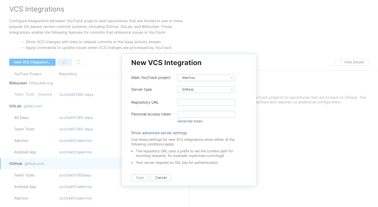 new GitHub VCS integration new GitHub VCS integration