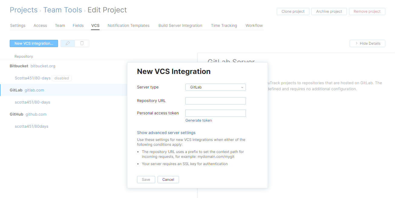 new GitLab VCS integration new GitLab VCS integration