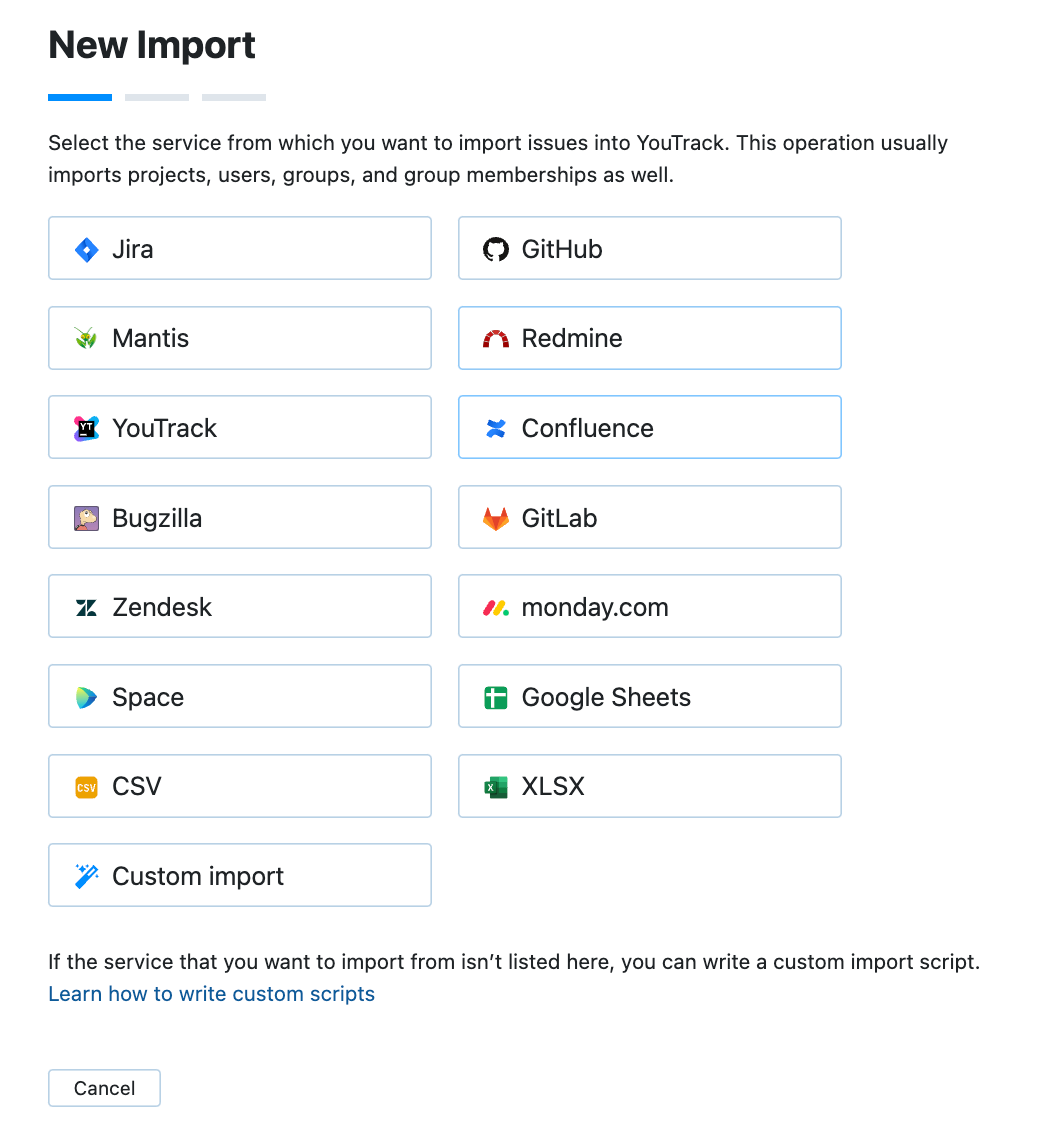 New import dialog New import dialog